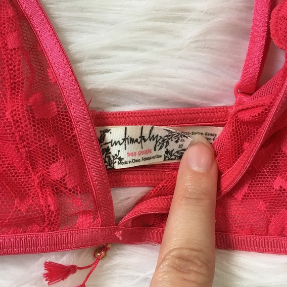 Free People Pink Heart Pattern Bralette - Picture 7 of 8